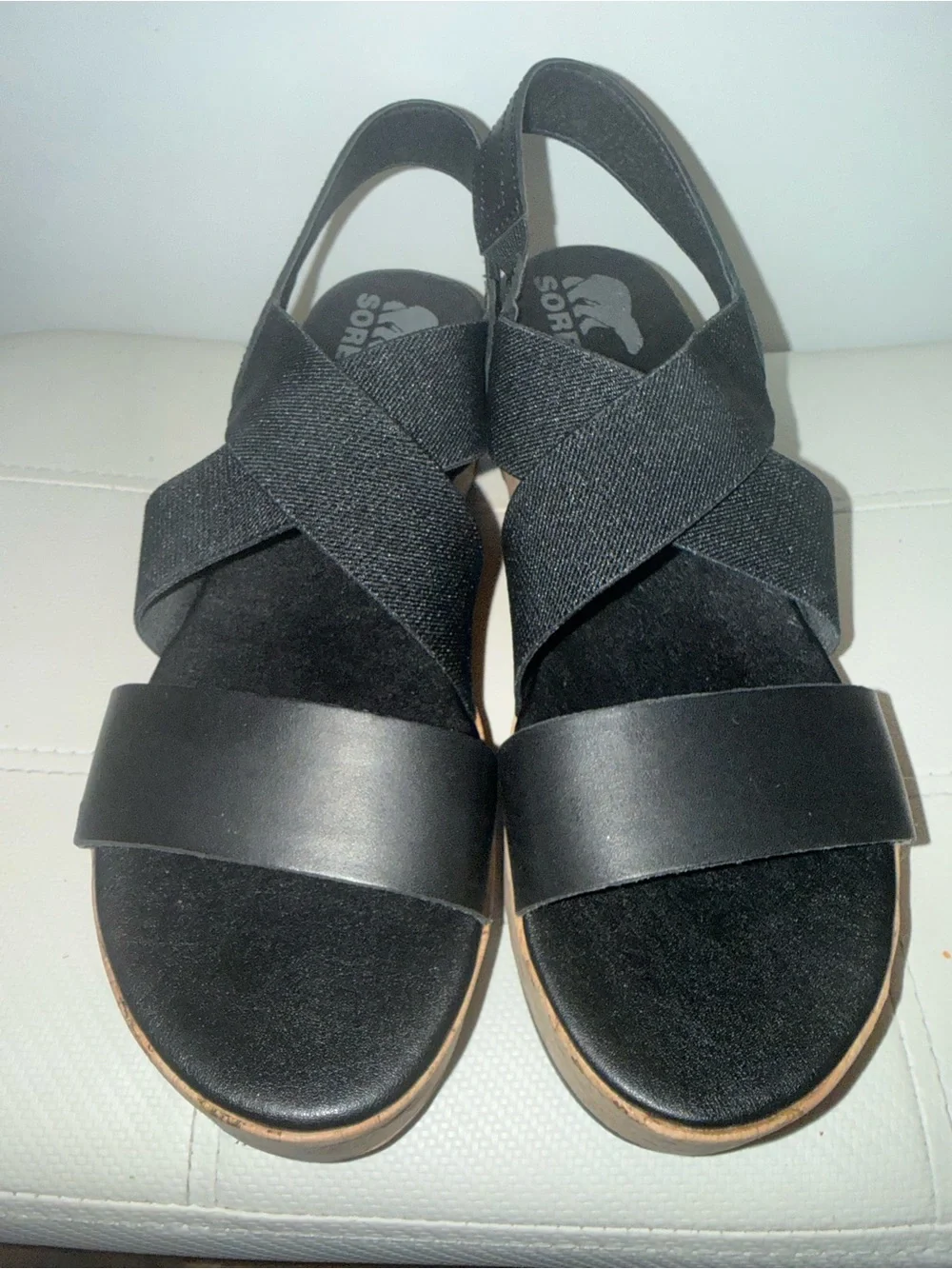 Black Cork Platform Sandals - Women's Strappy Wedge Sorel Cameron